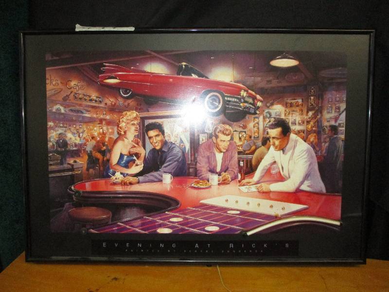 Evening at Ricks Florecent Light with Marilyn, Elvis, James Dean, and Humphrey Bogart