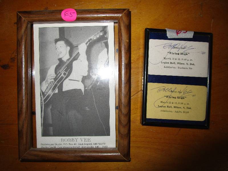 Bobby Vee Performing Photo, Signed Bobby Vee Flying High Tickets