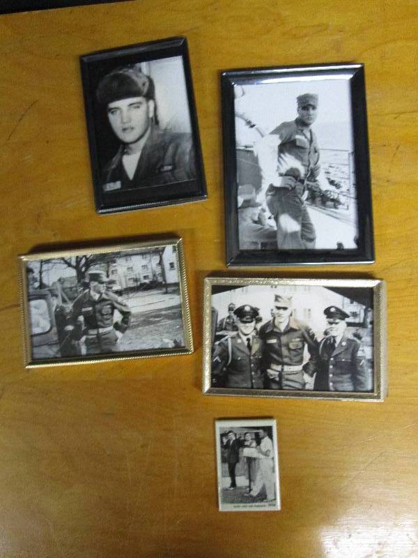 Various Old Actual Actual Army Pictures of Elvis and a 1956 Picture and Mirror of Elvis and his parents