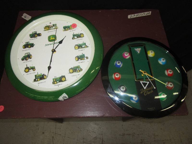 John Deere Clock and a Billiards Clock