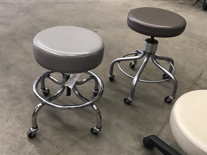 Lot Of (3) Adjustable Rolling Stool...