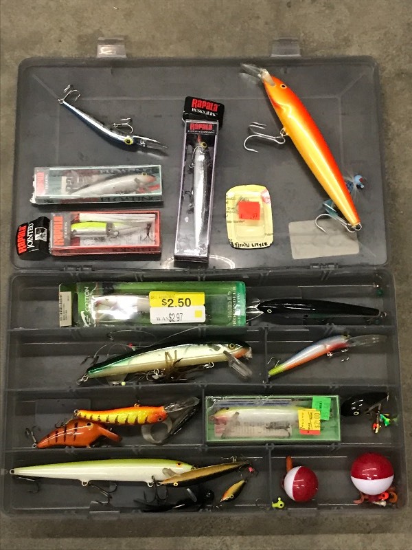 Plastic Tackle Tote Full Of Assorte...
