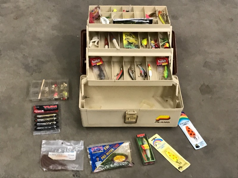 Plastic Tackle Box Full Of Assorted...