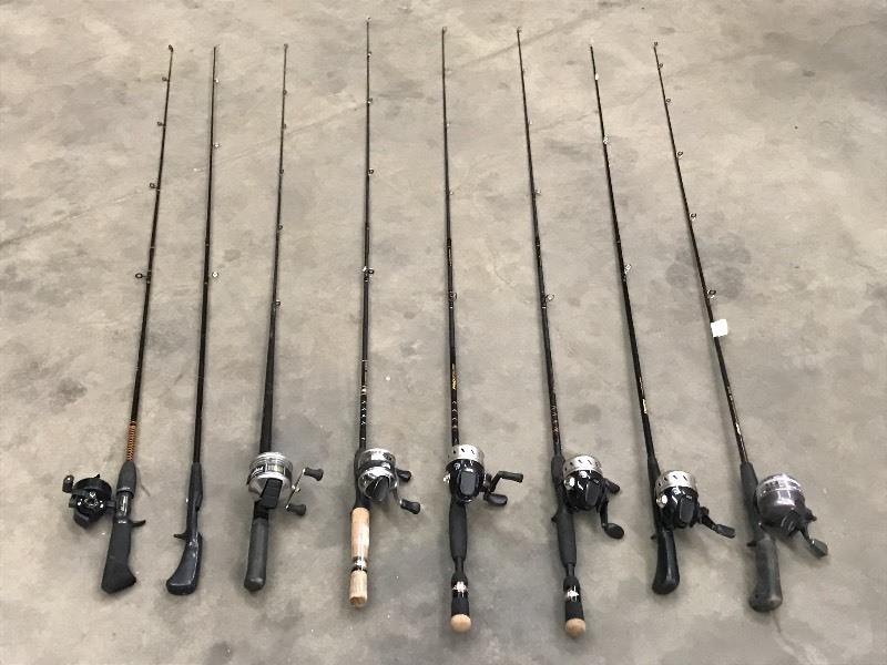 Lot Of (8) Assorted Fishing Rods Wi...