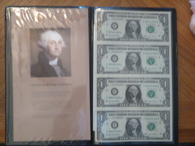 Uncut Sheet of 2003A $1 Bills