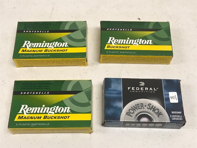 lot 18 image: (4) Boxes Of Assorted 12gauge Bucks...