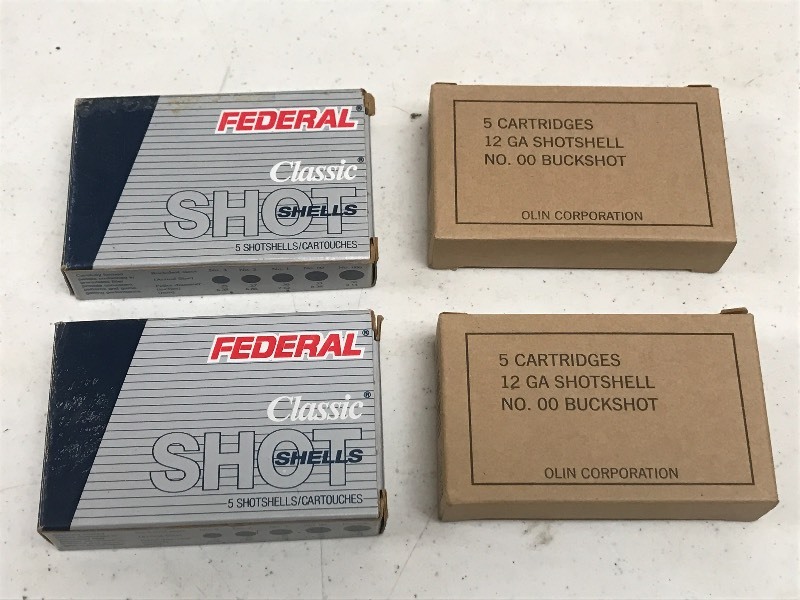 lot 19 image: (4) Boxes Of Assorted 12gauge Bucks...