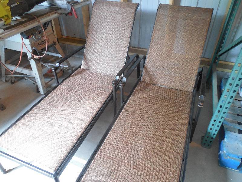 lot 45 image: (2) Hampton Bay Niles Park Sling Patio Chaise Lounge