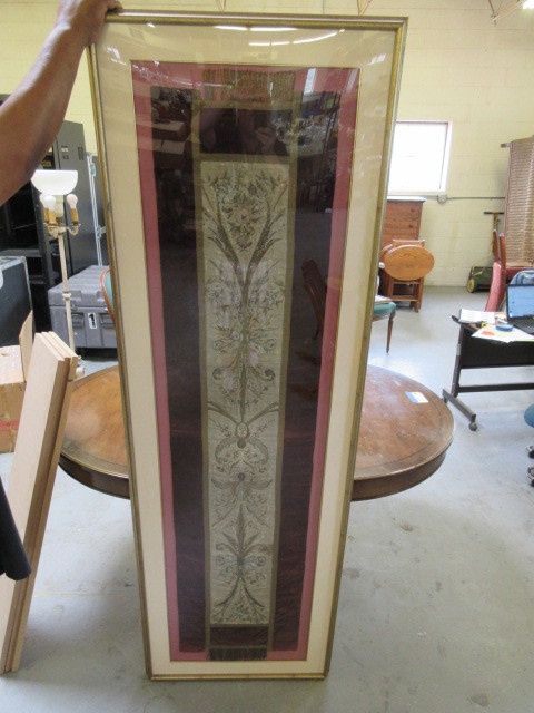 lot 103 image: ANTIQUE FRAMED SILK TAPESTRY