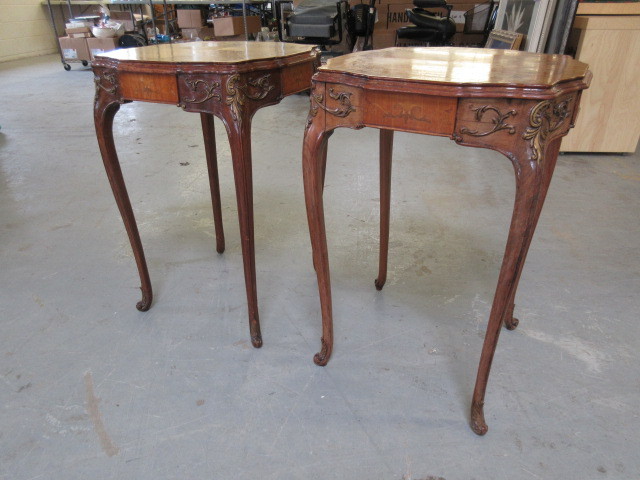 lot 104 image: ANTIQUE MARQUETRY PARLOR TABLES