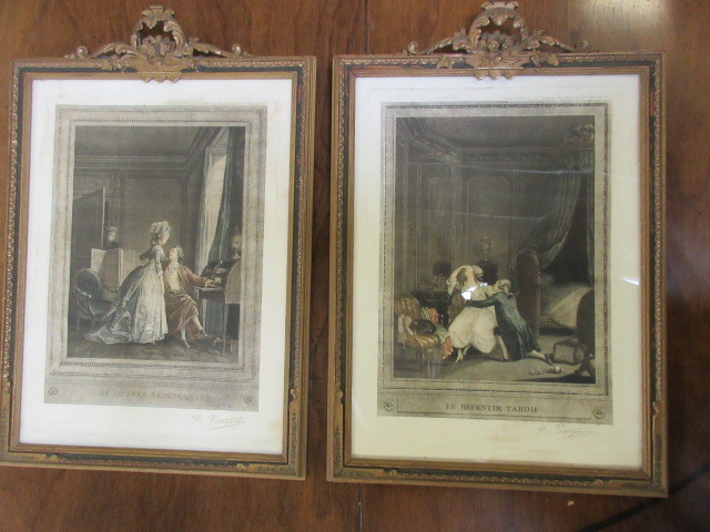 lot 112 image: ARTIST PROOF LINE ENGRAVINGS BY ARTIST F. PETITJEAN