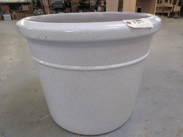 lot 139 image: LARGE TERRACOTTA POT W STONE-LIKE GLAZE
