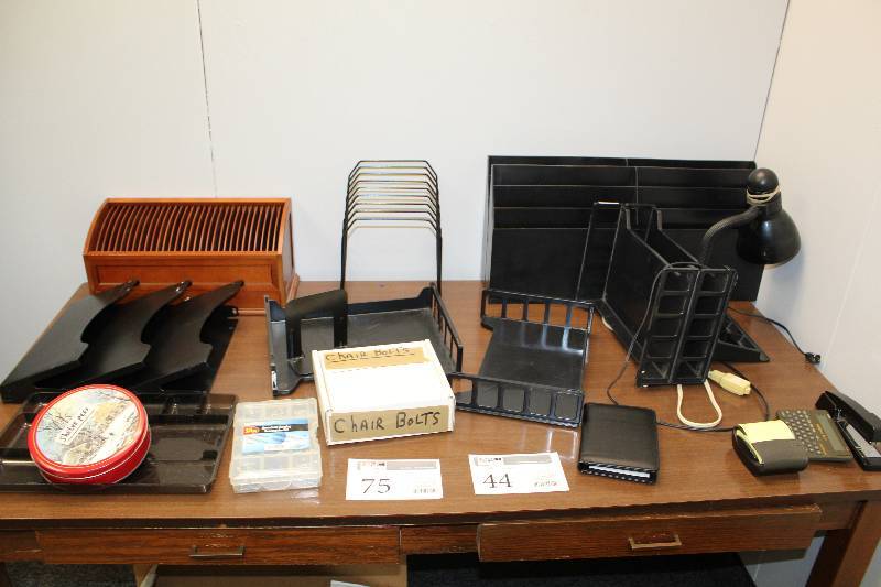 lot 44 image: Office Supplies - In-Trays, Paper Organizers, Stapler, Tape Dispensers, Calculator