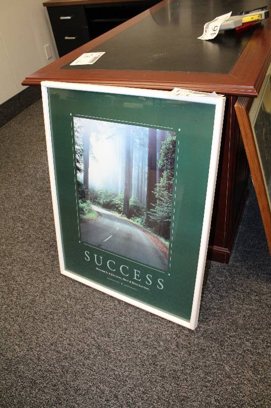 lot 43 image: Success Motivational Framed Wall Art