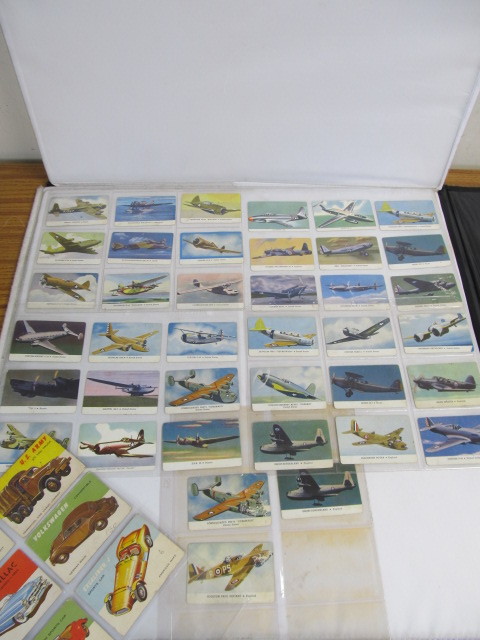 lot 21 image: Original 1940s LEAF Card-O Aeroplanes Cards & 1950s TOPPS World on Wheels Cards