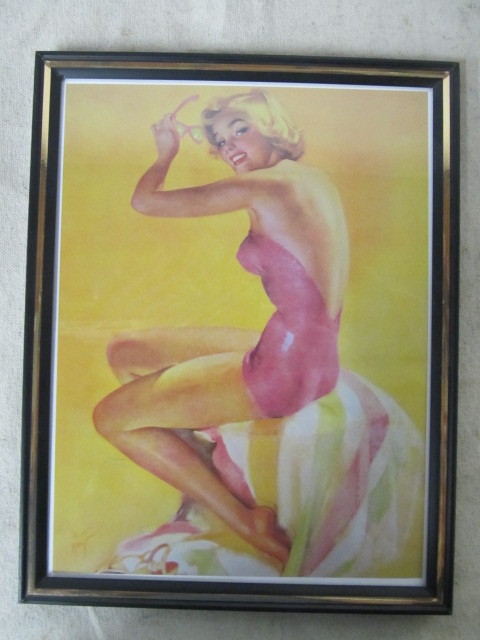 lot 128 image: Large Lot of Framed Pinup Prints