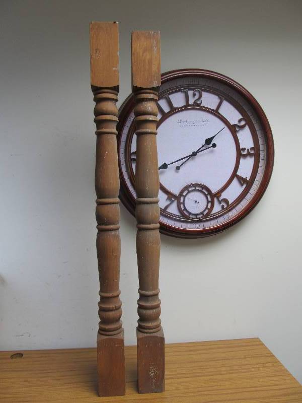 lot 126 image: Pair of Large Vintage Wooden Porch Posts