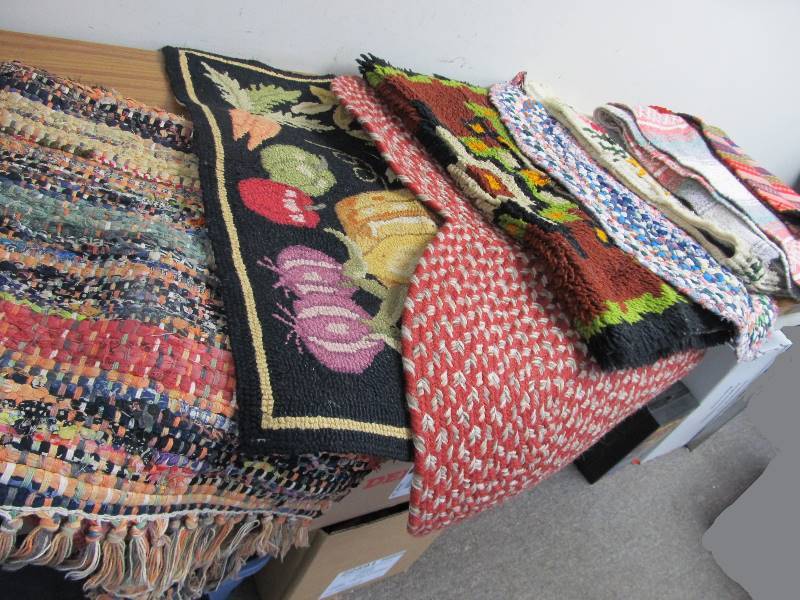 lot 140 image: Nice Lot of Vintage Hand Hooked & Braided Rugs