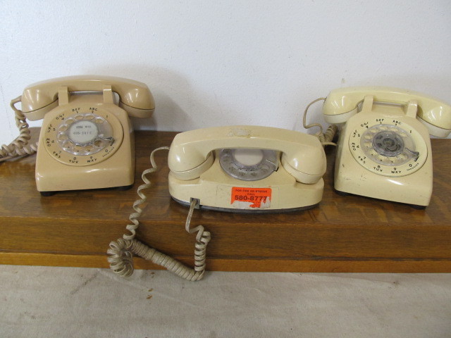 lot 77 image: Group of 3 Vintage Rotary Dial Telephones