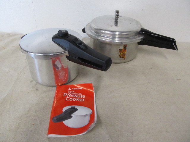 lot 80 image: 2 Nice Clean Stainless Steel Pressure Cookers