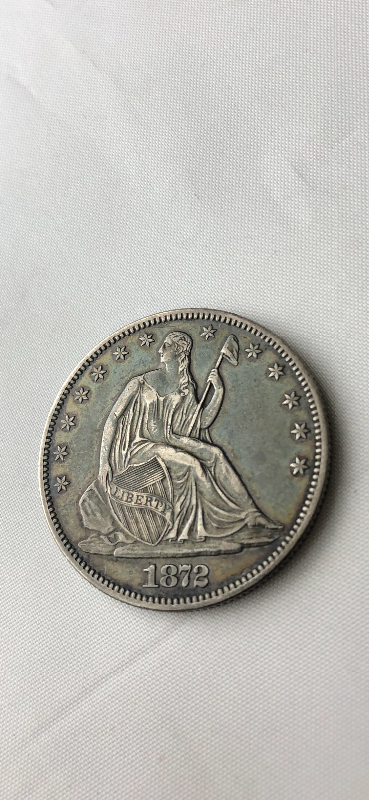 lot 3 image: 1872 U.S. Seated Liberty Half Dollar Silver Coin