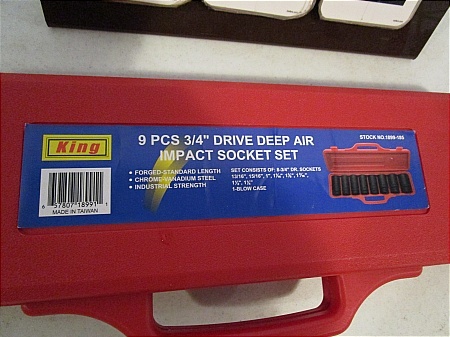 King 9 Pc 34 Drive Deep Air Impact Socket Set