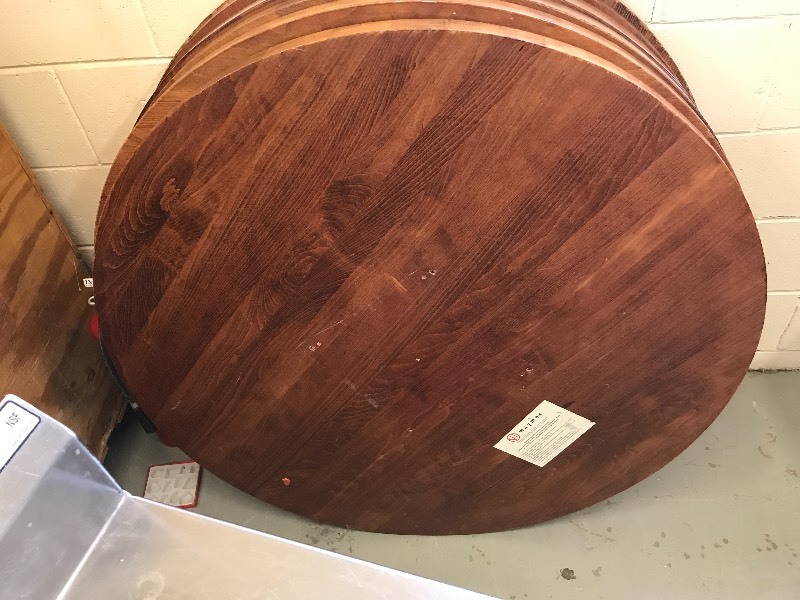 lot 227 image: 7 WOOD RESTAURANT TABLE TOPS