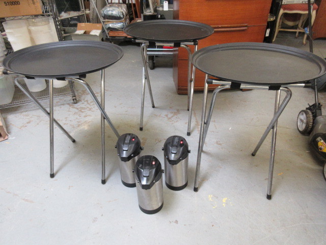 lot 236 image: NSF POTS AND SERVING TRAYS WITH STANDS