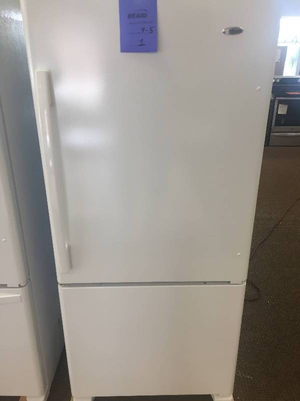 lot 1 image: NEW-- AMANA 18.7 cu. ft. Built-In Bottom Freezer Refrigerator in White-- WITH MANUFACTURERS WARRANTY- MODEL# ABB1921BRW