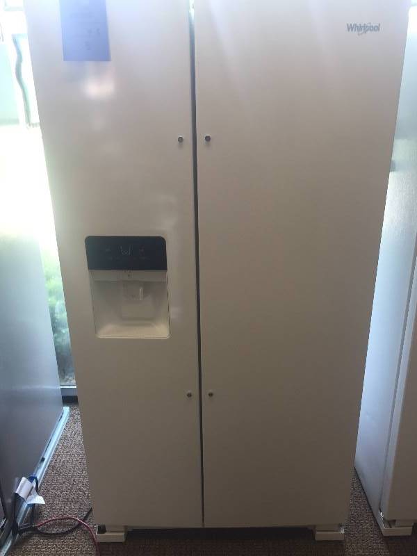 lot 5 image: NEW--WHIRLPOOL 24.55 cu. ft. Side by Side Refrigerator in White-- WITH MANUFACTURERS WARRANTY MODEL#WRS325SDHW