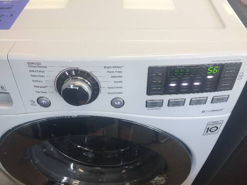 lot 10 image: NEW SCRATCH AND DENT- LG 4.5 cu. ft. High Efficiency Front Load Washer with Steam in White- MODEL# WM3670HWA