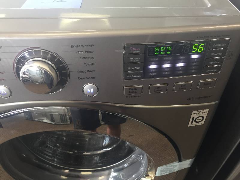 lot 12 image: NEW, SCRATCH & DENT LG 4.5 cu. ft. High Efficiency Front Load Washer with Steam in Graphite Steel--MODEL# WM3670HVA