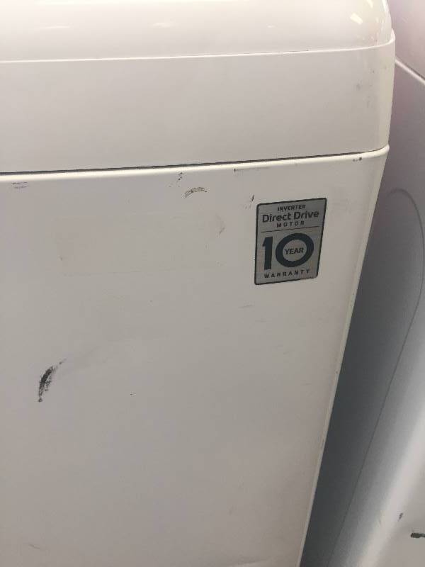 lot 13 image: NEW, SCRATCH & DENT LG 4.5 cu. ft. High-Efficiency Top Load Washer in White--MODEL# WT1501CW