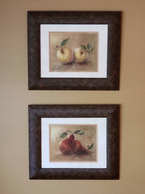lot 7 image: Lisa White Apples and Pears Framed Prints