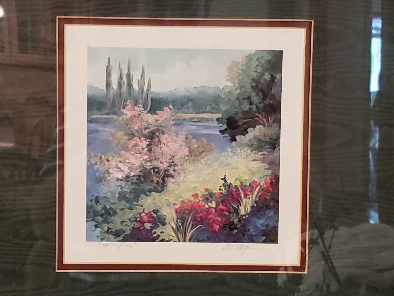 lot 17 image: (2) Pencil Signed, Gold Gilt Framed and Matted Landscape Prints