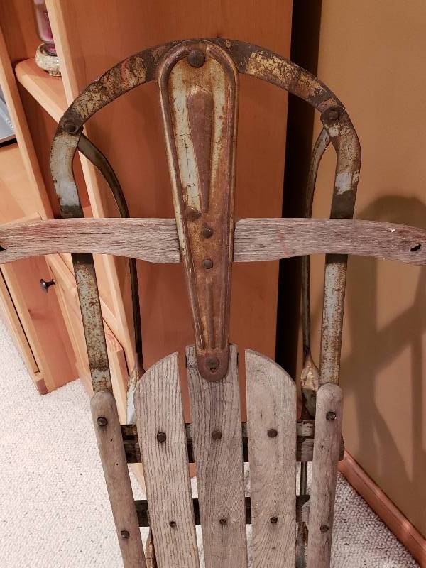 lot 52 image: Antique Wooden Sled