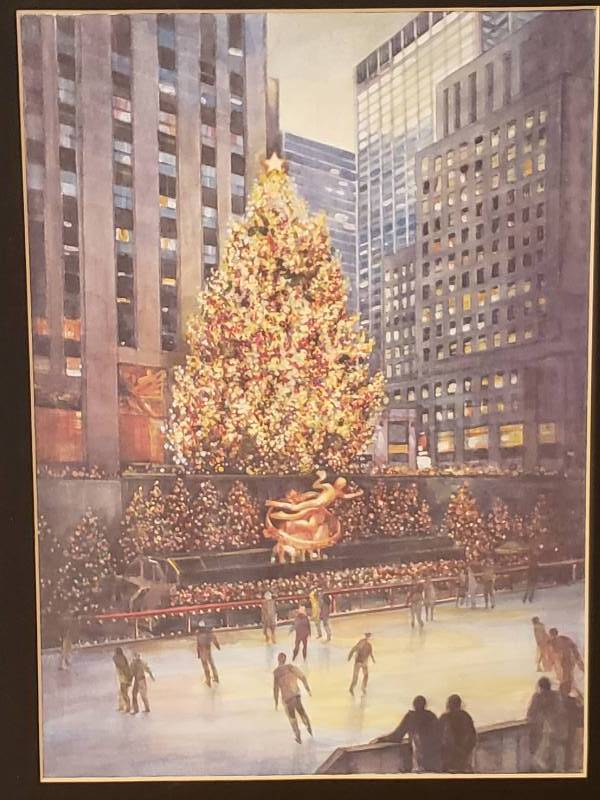 lot 85 image: City Ice Skating Framed Print