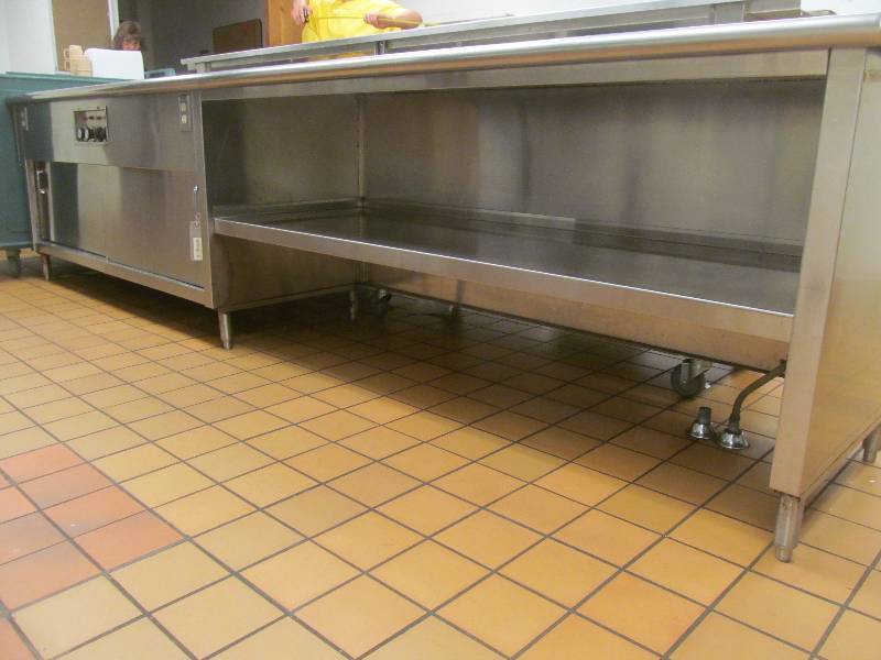 lot 11 image: Kitchen-Prep table w warming trays-stainless steel
