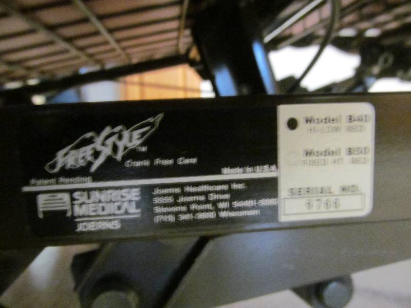 lot 117 image: (Rm39) Bed, Joerns Sunrise Medical Model B40- Serial # Manual 6766