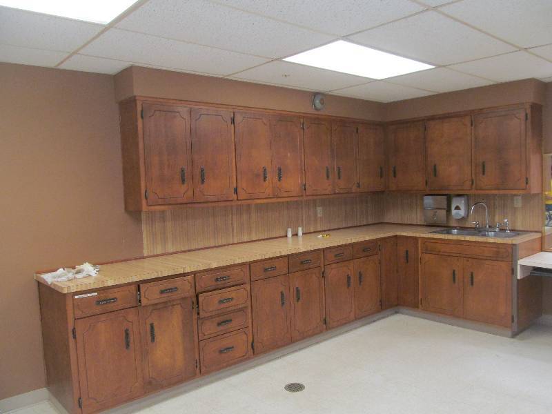lot 381 image: (Exercise Room) Kitchen cabinetry set with double sink, soap and towel dispenser lower-26x48x135 upper 62x120
