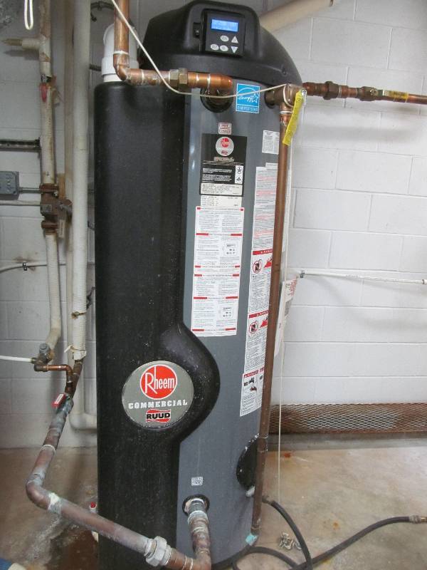 lot 534 image: B2- Rheem Commercial Rud water heater 110 replaced 2-2-16