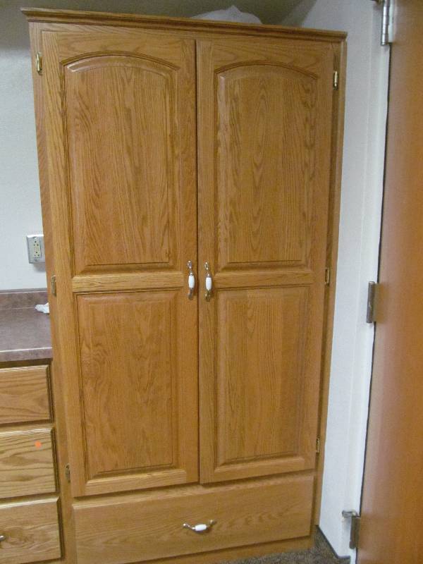 lot 733 image: Rm 5- Wardrobe Cabinet-Solid Wood