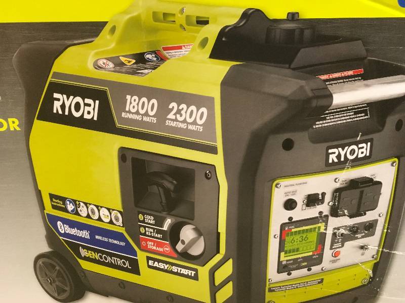 Ryobi Bluetooth 2,300-Watt Super Quiet Gasoline Powered Digital Inverter Generator not used