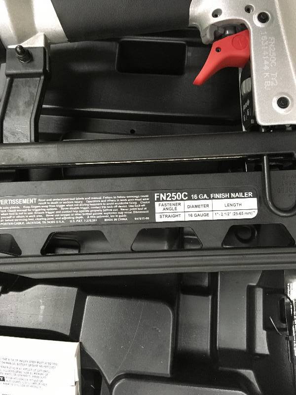 Porter Cable 15-Gauge Pneumatic 2-12 in. Angled Nailer Kit in working conditions