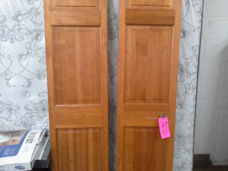 Pair of Wooden Bi-Fold Closet Doors