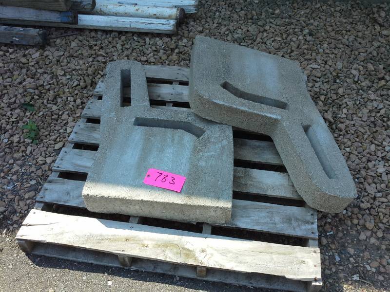 Pair of Concrete Bench Posts