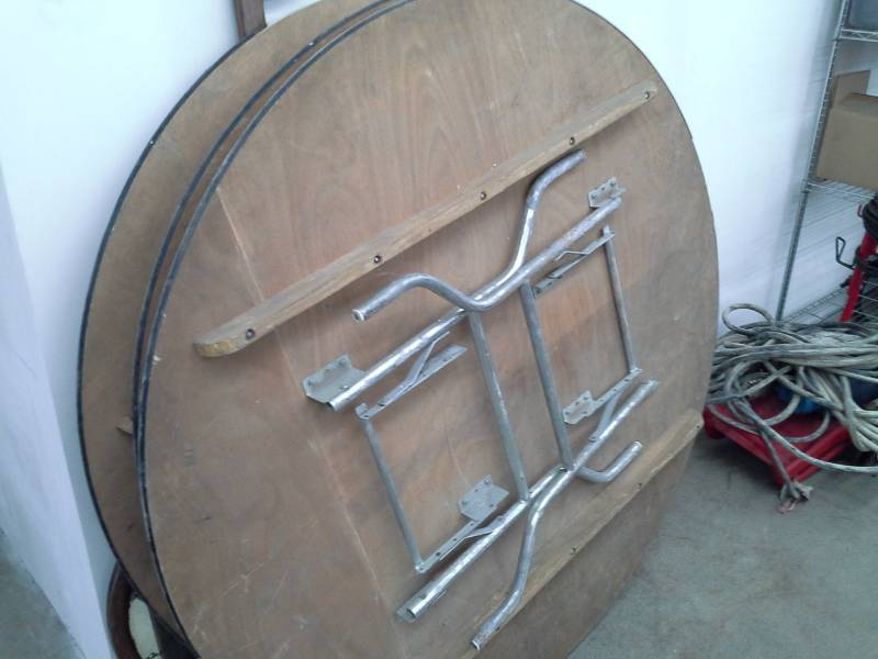 Three wooden Round Tables