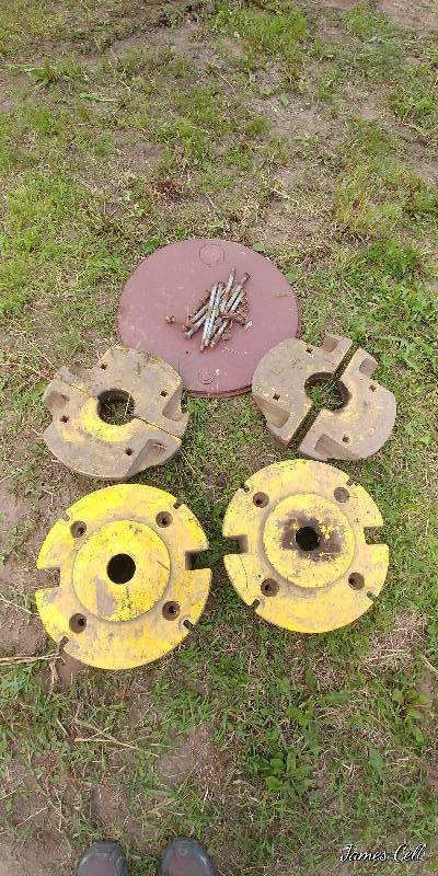 lot 3 image: John Deere Combine Wheel Weight Set