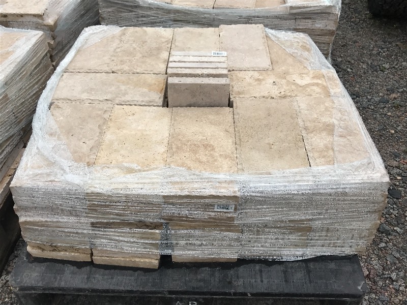 (4) Pallets Of Unused Travertine La...