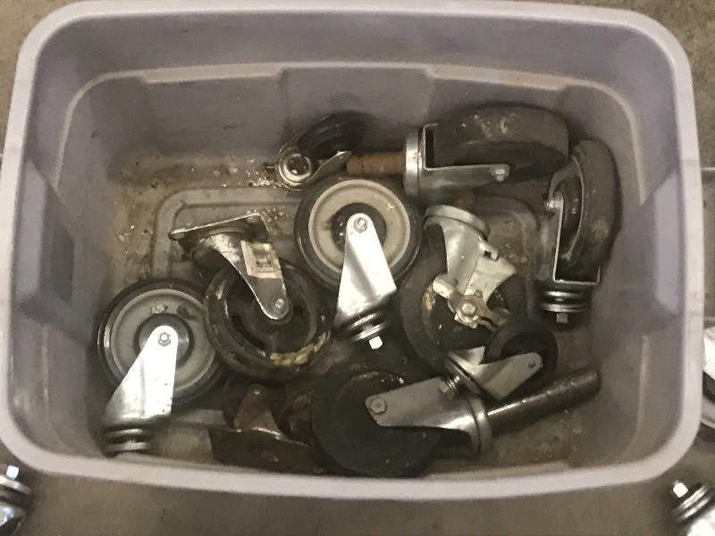 Tote Of Assorted Caster Wheels